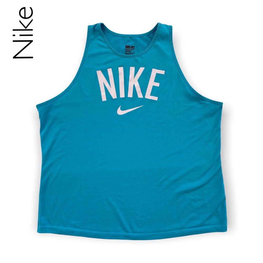 Nike Women’s Dri-FIT Graphic Tomboy Tank Top Blue White Size XL